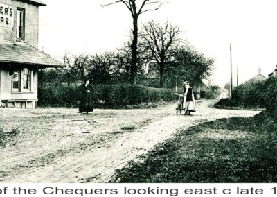 View of The Chequers looking east late 1800's